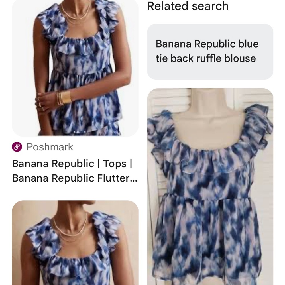 Banana Republic Tie-Dye Ruffle Blouse